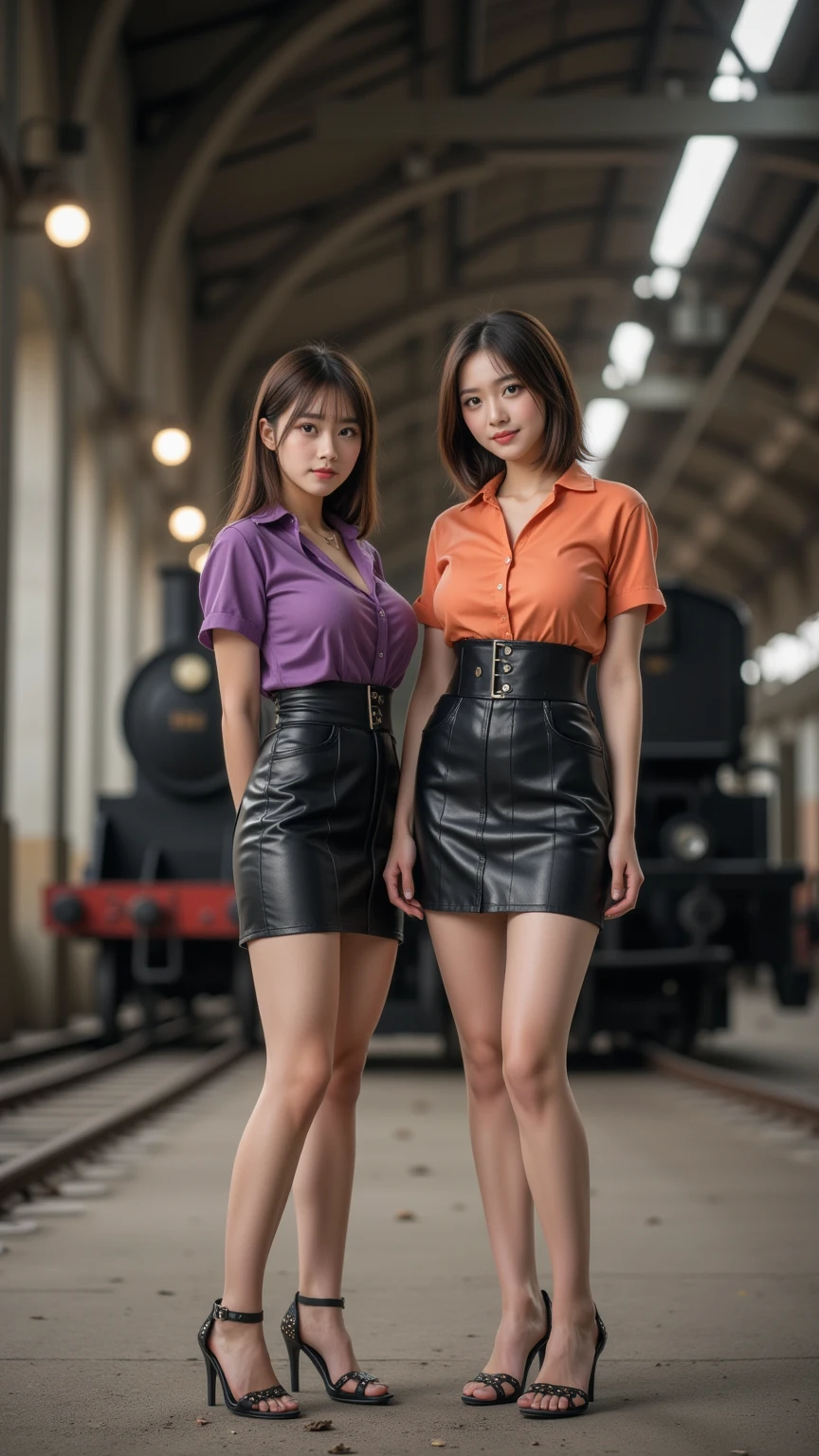 best quality,In 4K,beautiful girl,gravure idol,model,red,purple,Green outfit smile,highest quality,big breasts,hyper real stick、Long trousers,She has her bangs down,beautiful girl,Maid clotheasterpiece,perfect face,perfect breasts,long hair,Outstanding style,stimulating,Cute outfits,Horny girl,double eyelid,Naughty Girls,Erotic and cute,mini skirt,ribbon on uniform,colorful hair color,yellow eyes,leather jacket,horny girl,Knee-high boots,
Colorful,Multicolor,future fashion
