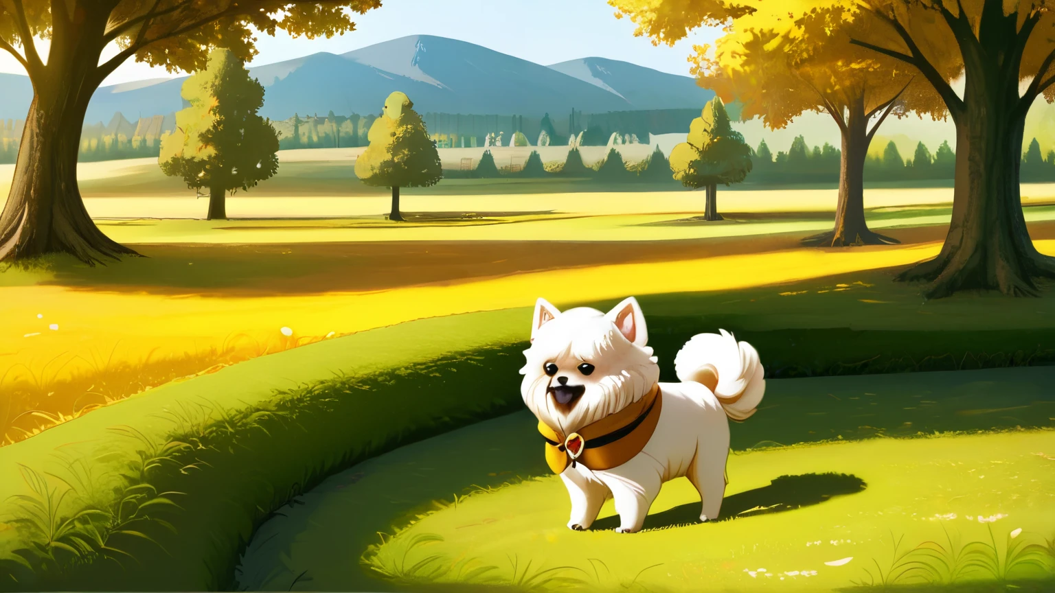 Dog, Pomeranians、puppy、Running in the park、、