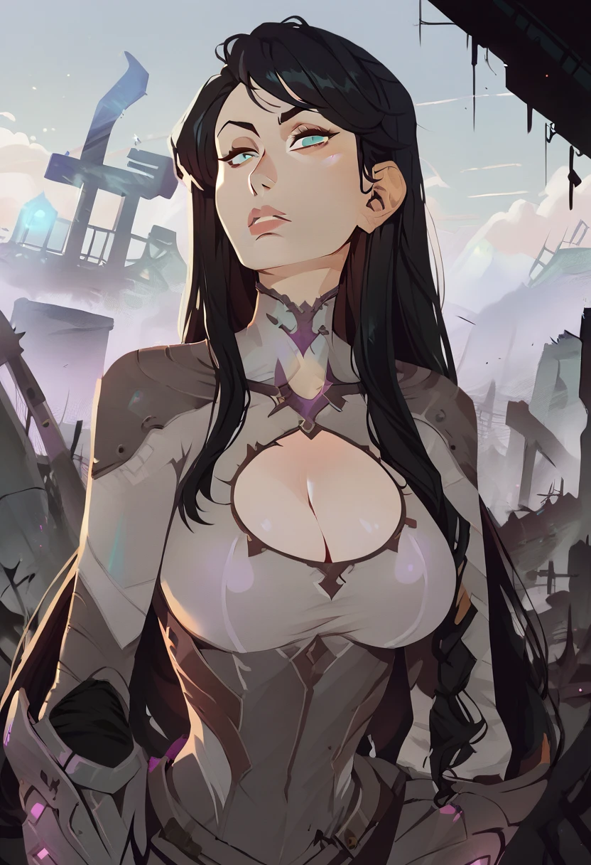 Sweating, Lara Croft, blood everywhere, Lara Croft covered in blood, looking at viewer psychotically, creepy smirk, side view, toned muscles,