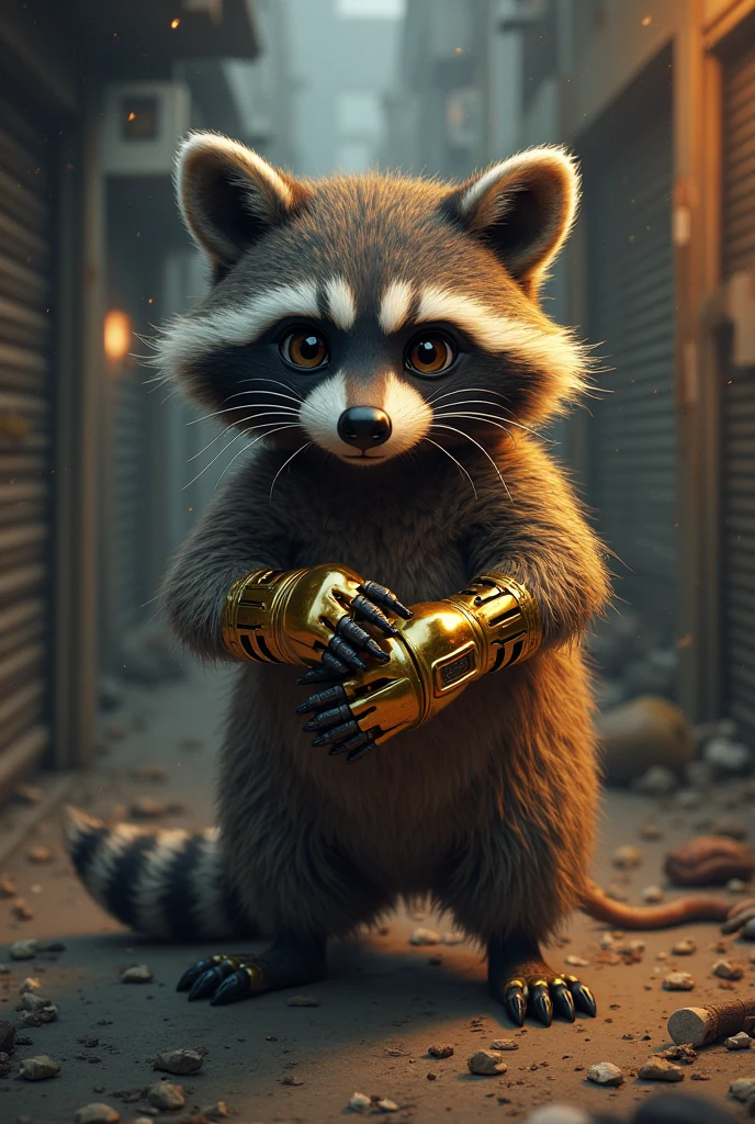 A captivating photograph of a cute extra fluffy baby realistic raccoon Terminator\(movie\) wearing black leather glove giving a middle finger up, (only middle finger is up:1.5), only his hand sticking out from under the red hot magma pool, everywhere red by the heat, a scene from the movie, very famous scene, the climax of the movie, close-up image of the hand, [Entire scene is surrounded by mist, evoking a mysterious and eerie atmosphere. The lighting is dark and atmospheric, foggy smoke, smoke adds a touch of sinister ambiance. (warm hue, warm tone), high details, natural reflections]