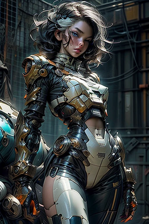 Woman body defined thick thighs cybernetic body parts, roupa interior curta, rosto da Gal GADOT, Full hd