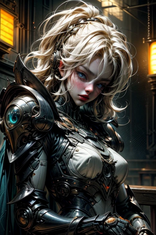 sexy ninja girl, mouse queen, sexy cleavage clothes, pose movement, silver white short hair