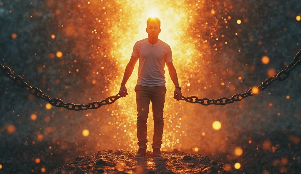 Image of chains breaking and releasing words