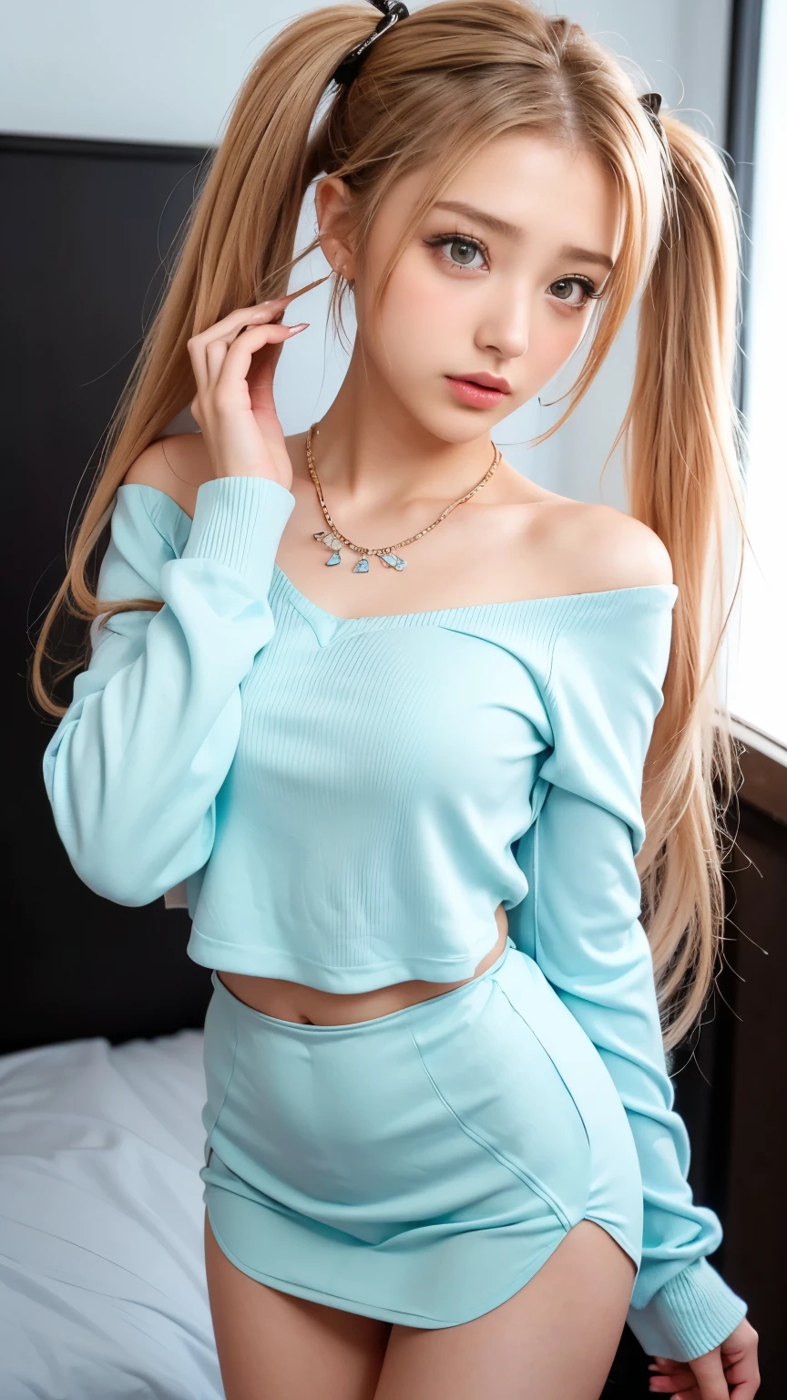 silver shiny hair、Super long straight silky hair、Dazzling blonde super long silky hair、18 years old cute little beautiful face、A beautiful girl、Sparkling blonde dancing in front of a pretty face、Long, silky bangs that cover the space between the eyes、Very beautiful, bright, large, light blue eyes、Very big eyes、Hair that hides the face、Sexy pretty young woman with super long bangs、Very white skin、Cheek gloss highlighter、Small Face Beauty、Round face、Cute Shirts, wearing boxing gloves and boxer shorts、Ample Bust, boxer pose