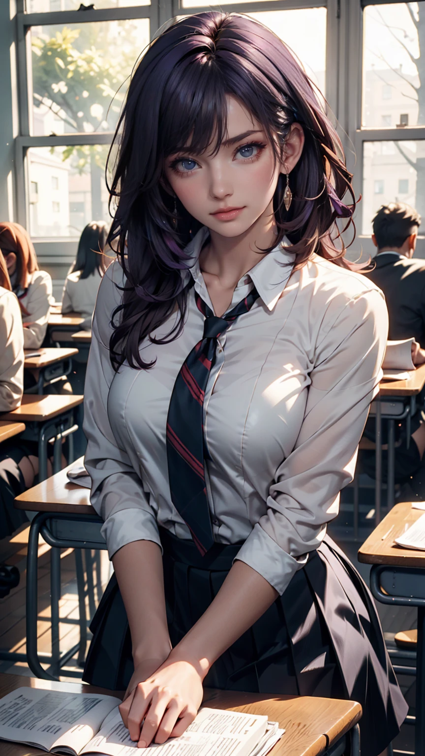(full figure:1.1), (1 girl as yukino yukinoshita:1.5), highres, solo, big breasts, waist long black hair, (twintails:0.5), (pleated school miniskirt:1.5), (black knee socks:1.5), (loose red ribbon:1.2), (cotton skirt:1.5), (unbuttoned white shirt:1.4), (ahegao:1.5), green eyes, (rolling eyes:1.5), (torn clothes:1.5), naked breastss, spread legs, (squatting:1.1), legs wide open, (drugged:1.5)
