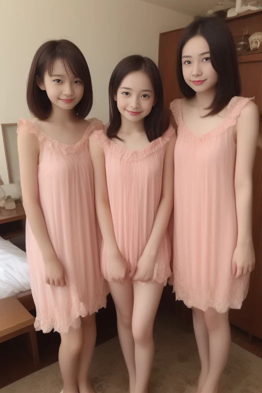 (hi-school girl),(Twin-tailed)、(2 young girls:1.5), (A hyper-realistic, hight resolution), (Highly detailed eyes, Highly detailed hair, Highly detailed face, Highly detailed plump lips), (Off-shoulder with open chest:1.1), breasts, Upper body, Search Smile, Miniskirt, (See-through sheer panties:1.2), (Best Quality:1.4), Raw photo, (Realistic, Photorealsitic:1.37), Professional Photography, Cinematic Light, (Fine face: 1.2),,and two girls,Two girls with pink hair,brown