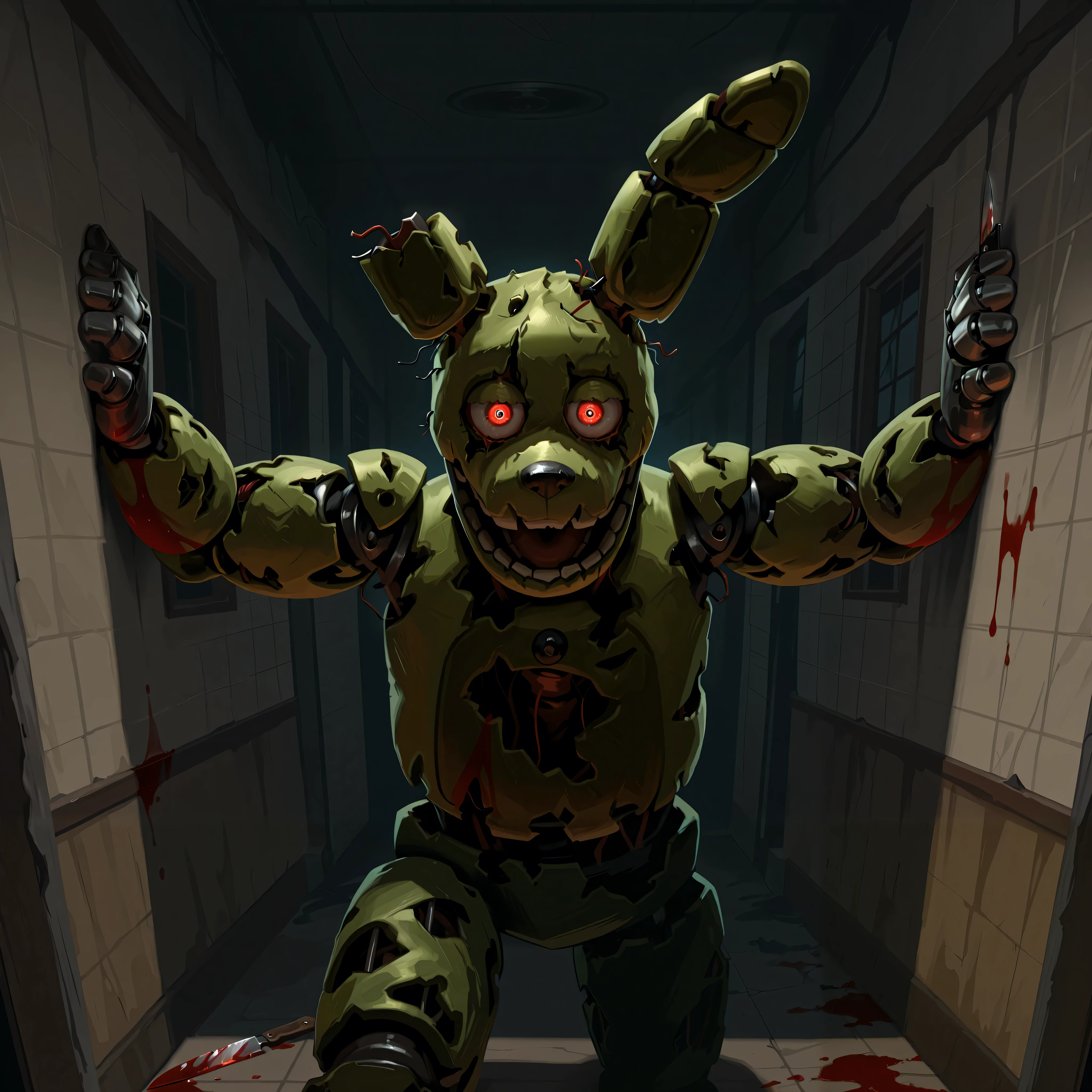 score_9, score_8_up, score_7_up, score_6_up, score_5_up, score_4_up, 1boy,(((springtrap))) ((fnaf)) male focus, anthro, bara, alone, naked, male focus, hairy, muscular, body fluids, sweat, ((perspective: low angle)), giant penis, foreskin, precum, veiny, ((spreading ass)), ((asshole)), flushed fase, laying, naked, bed, Quality, 4k, masterpiece, muscle, muscles, muscular, muscular man, sex, yaoi, detailed background, room, (by_sinsquared,by_darkgem,by_gerrkk), fantasy digital art, masterpiece, high quality, 8K, UHD resolution, detailed detailed drawing, (((presenting ass, detailed ass, detailed anus))),(((correct anatomy)))
