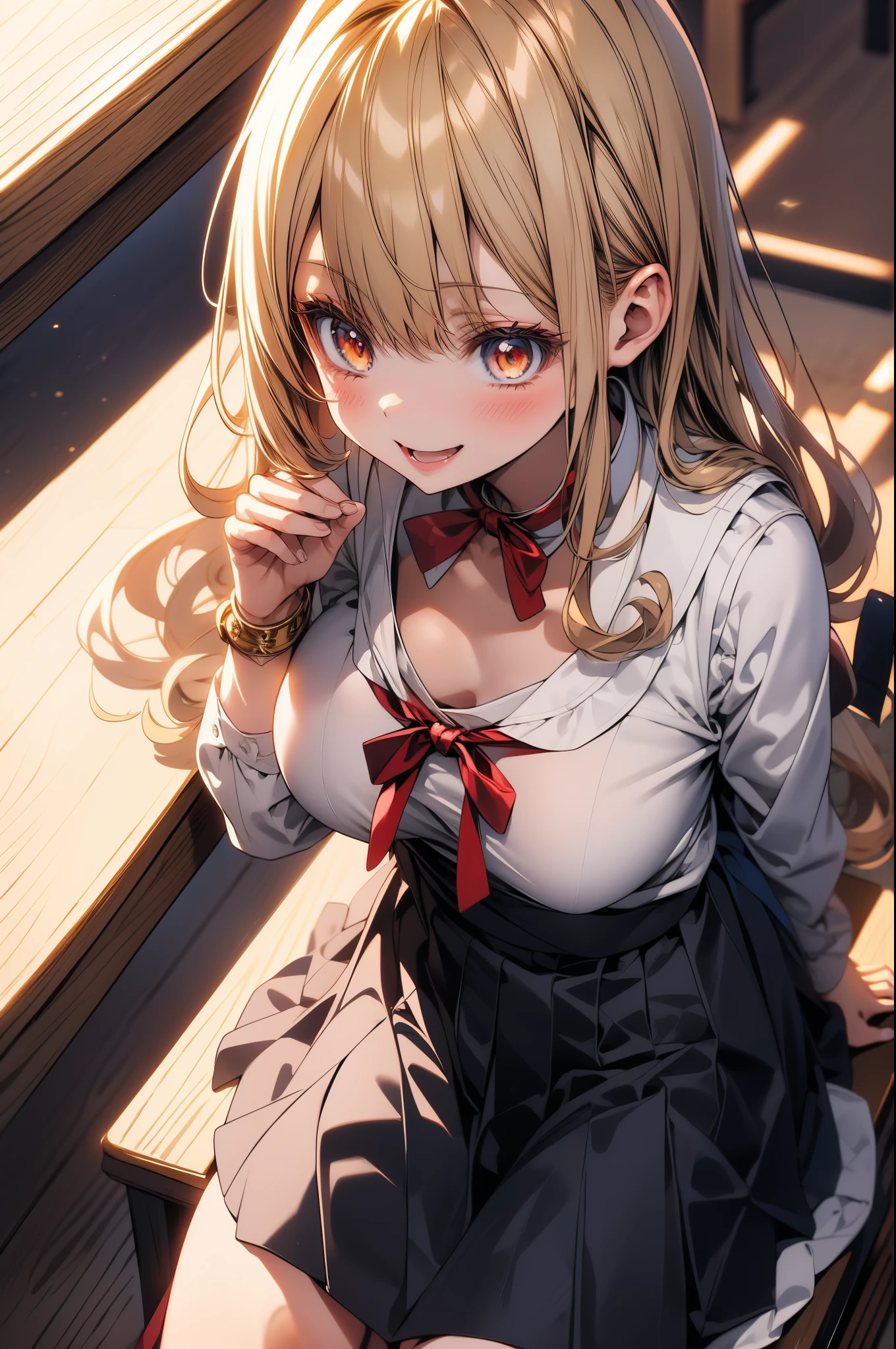 (Best quality, 8k, 32k, Masterpiece, UHD,:1.2),RAW, human, ((2girls)),ultra cute , ultra cute, natural lighting,transparent shining eyes, 20yo,Medium breast ,femur, fair complexion , flushed face, ,arms folded,nude woman folded arms, nude woman hides breast with arms, wavy hair,blonde hair),(thighs),Happy, Cowboy shot, divine skirt, golden Details,