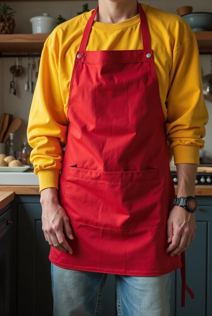 A slightly chubby boy with glasses and cooking happily