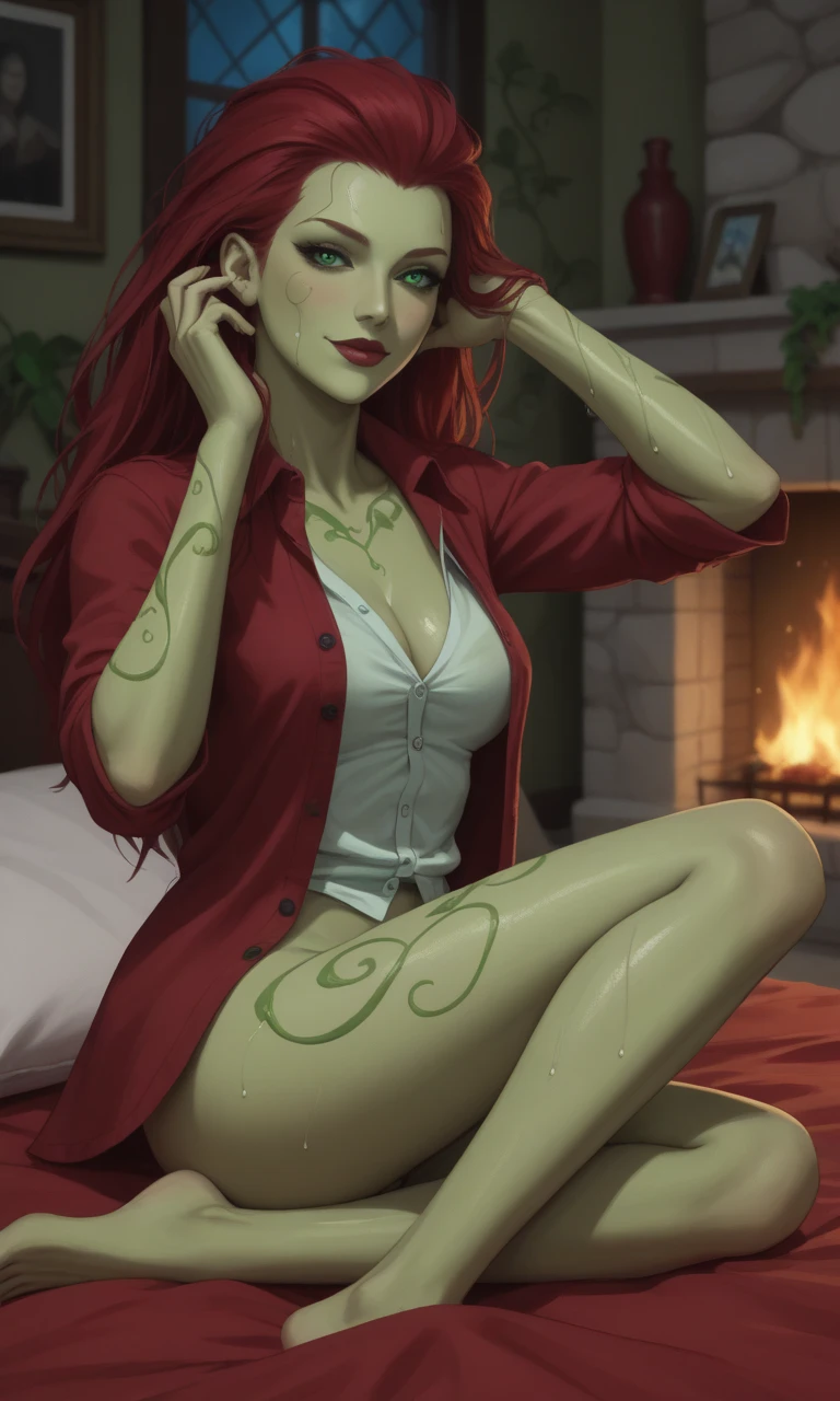 (((Poison Ivy))), (((Superman))), High quality, best quality, masterpiece, (1boy, 1girl), (hetero:1.5), mature woman, curves, long wavy redhead hair, green eyes. cleavage. (((woman completely nude))), nsfw, (((lots of cum, cum in face, facial, huge cumshot, projectile cum, ejaculating, cumming everywhere))), (((paizuri, ahegao, rolling eyes, open mouth)))