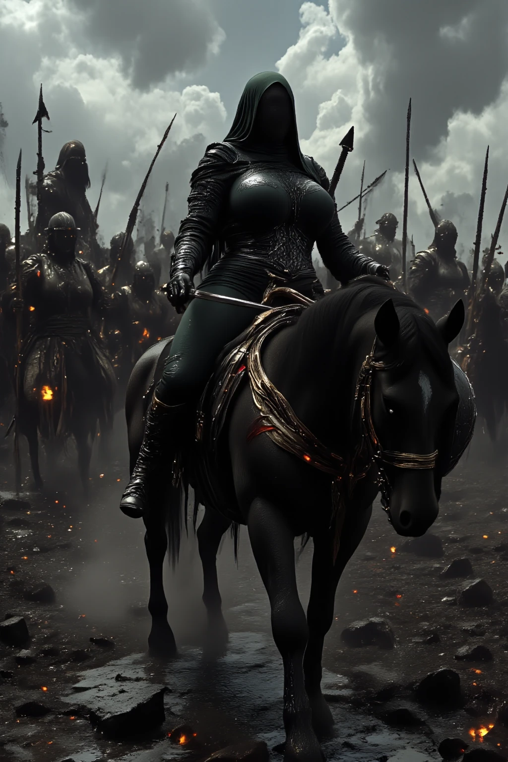 there are many men in armor standing together with swords, portrait of ((charlize theron)), black and white cinematography, undead soldiers in background, roman legionnaire, three women, animation key shot, dark grey robes, anthropomorphic warrior piglet, guard, photograph of a techwear woman, high definition cgsociety, cryptoblades, caesar