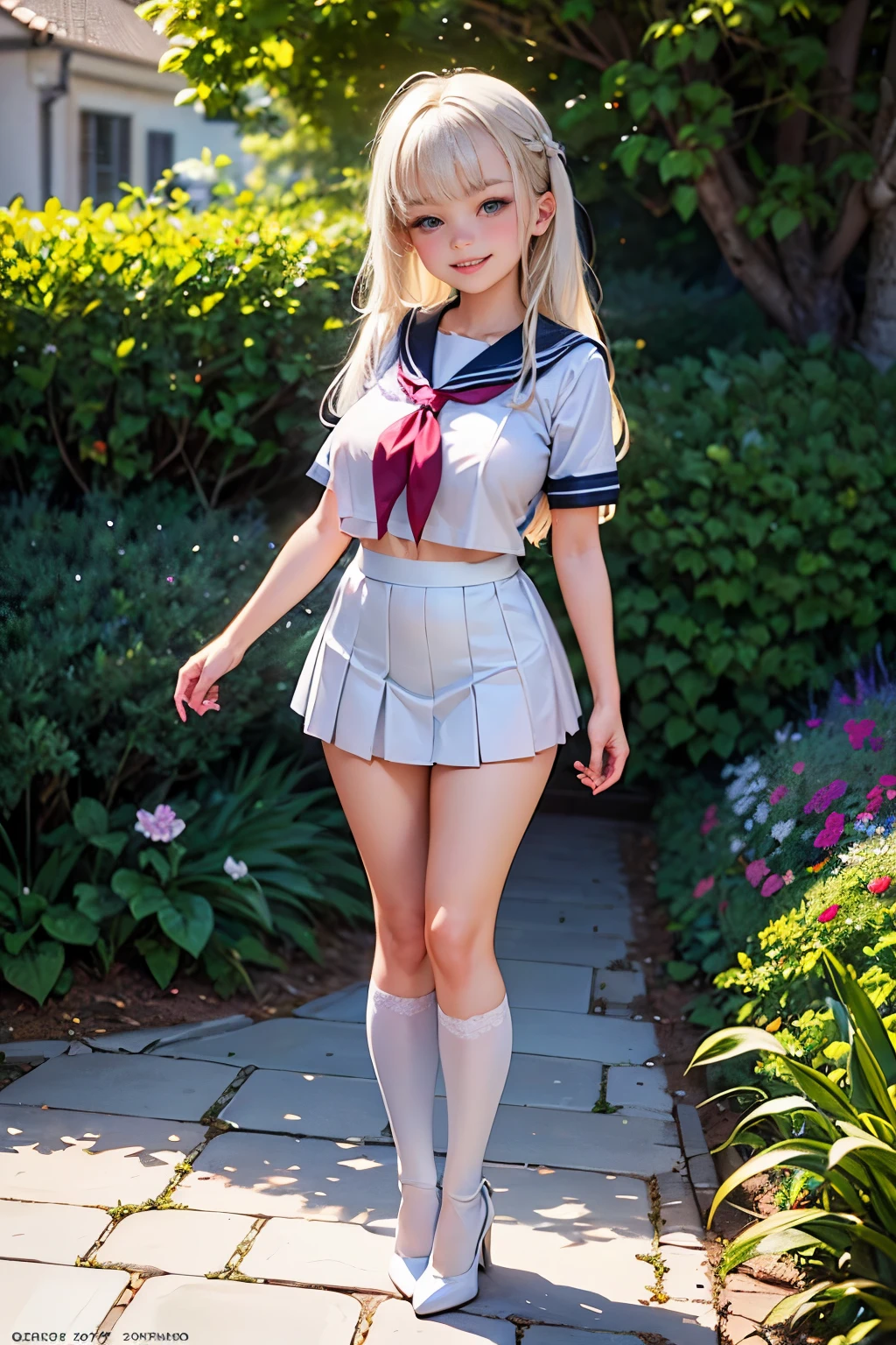 Graceful posture。Smart。Cute girl with bunny ears。Lively and cheerful，pure white girl