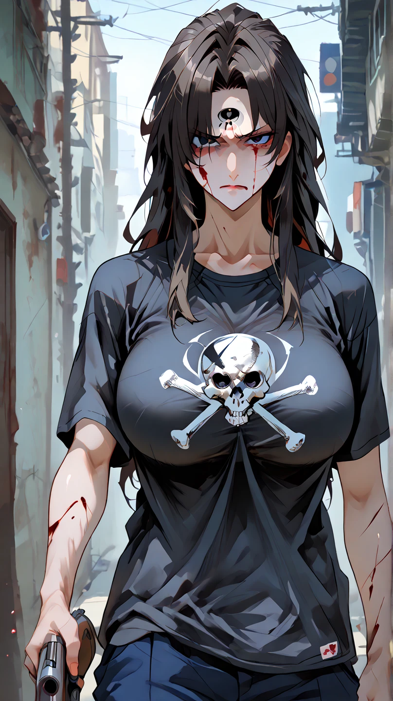 zombie's, undead , undead girl , shorth hair , long ripped dress , undead girl , all-body , undead , Long white ripped dress , Long and wide dress , Shroud, at night , torn dress , undead features , Corpo sexuell , sexuell , blurred look, She stands directly in front of the viewer., with hands down