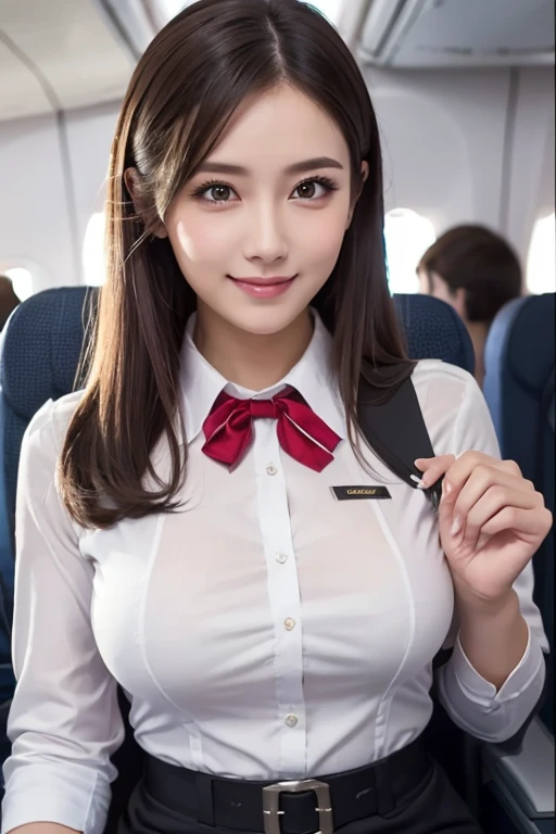 A 22-year-old with a cute, idol-like face and a .　Occupation: Flight Attendant　Gentle and cute　smile gently　Medium size bust　Uniforms designed to expose breasts and vaginas　Standing of the whole body　Sexy full body shot showing breasts and nipples　Very erotic whole body figure　Raw photo　genuine　real　High definition　Do not display copyright