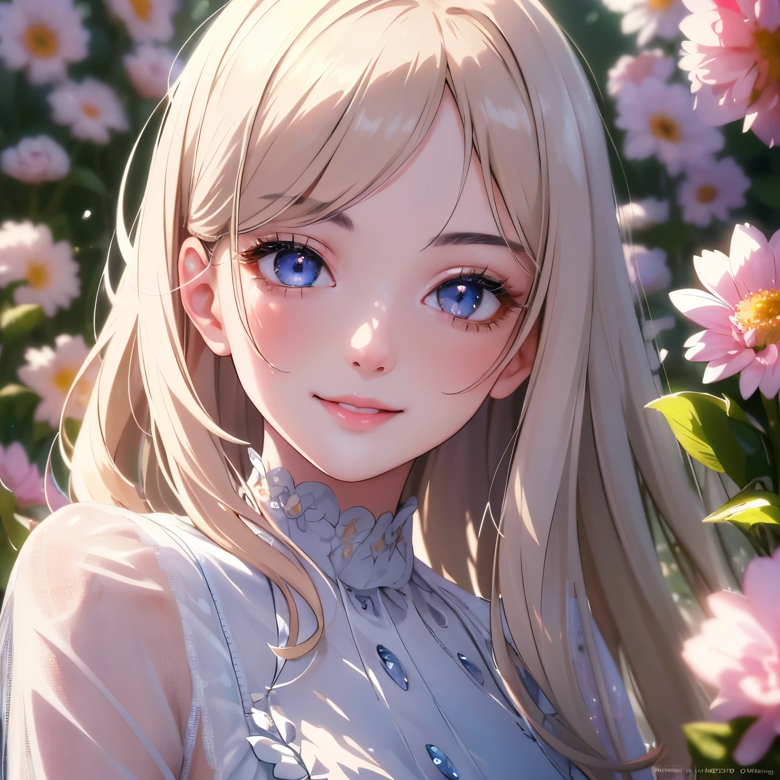  High quality, ultra hd, high resolution , ultra realistic, 8 k , masterpiece design, beautiful women and beautiful colorful flowers , beautiful effect, Glitter, cinematic lighting 