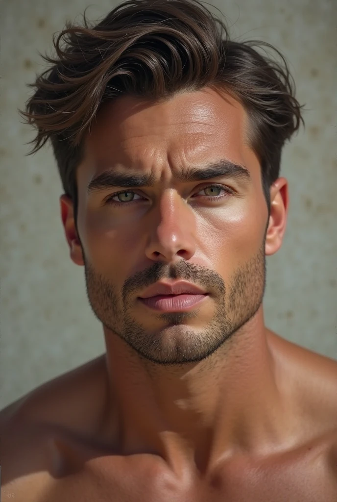brown eyes, chest hair, facial hair, realistic, ultra quality, highly detailed, ultra HD, <lora:Can Yaman:0.65>, 1male, (face:1.2) Can Yaman, (muscular:1.1), face focus