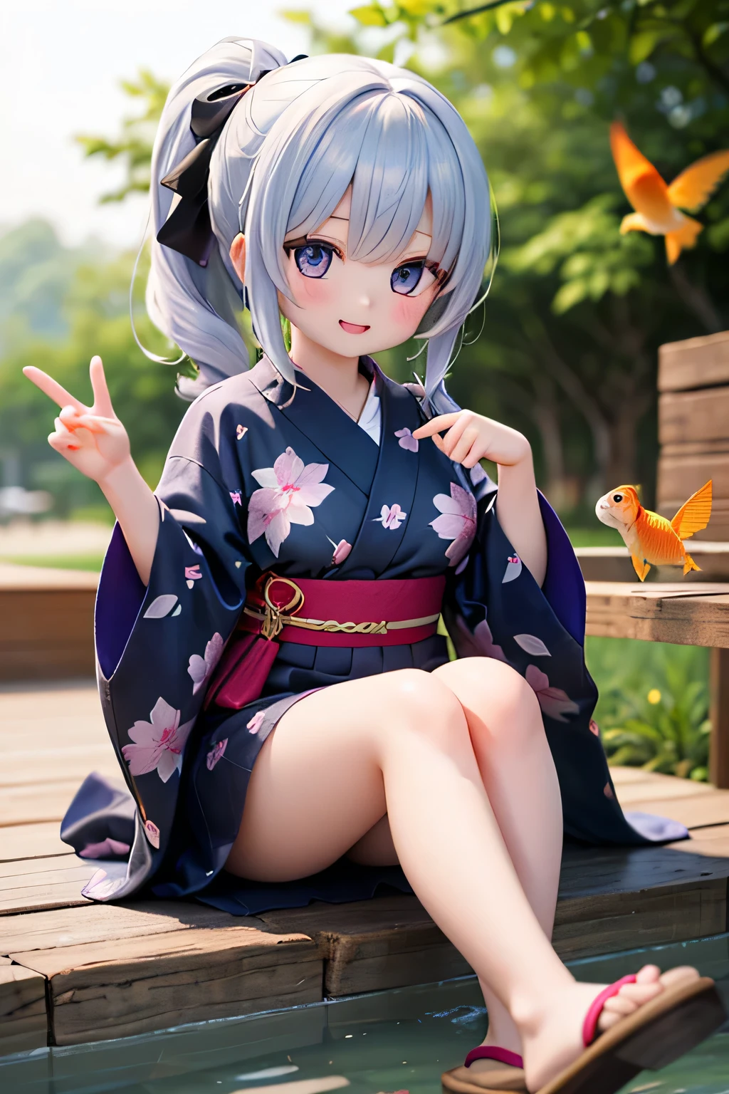 highest quality、High Resolution、(high image quality:1.4)、masterpiece、detailed background、(very detailed face:1.3)、(detailed eyes:1.4)、age beauty、( huge breasts:1.3)、(Normal number of fingers:1.3)、is anatomically correct、perfect body line、Glasses、night、Summer Festival、big smile、fun atmosphere、
(Two girls enjoying goldfish scooping at Night's Summer Festival:1.5)、(Two girls scooping goldfish happily:1.5)、
carefully lift the hem of the yukata to the surface of the water、red and white goldfish flutter and their eyes sparkle brightly、The light from the stall reflects and dyes her cheeks slightly red、I recommend gentle colors such as pale cream yellow and lavender on the yukata belt Play a cool sound、light pink or light blue、yukata with a floral pattern or goldfish pattern on a white background、The、I recommend gentle colors such as pale cream yellow and lavender、white or pink clogs、The hairstyle is a loose, fluffy ponytail or braided arrangement、obi is a soft pastel colored ribbon tie、accessories are clear drawstring bags、cute
