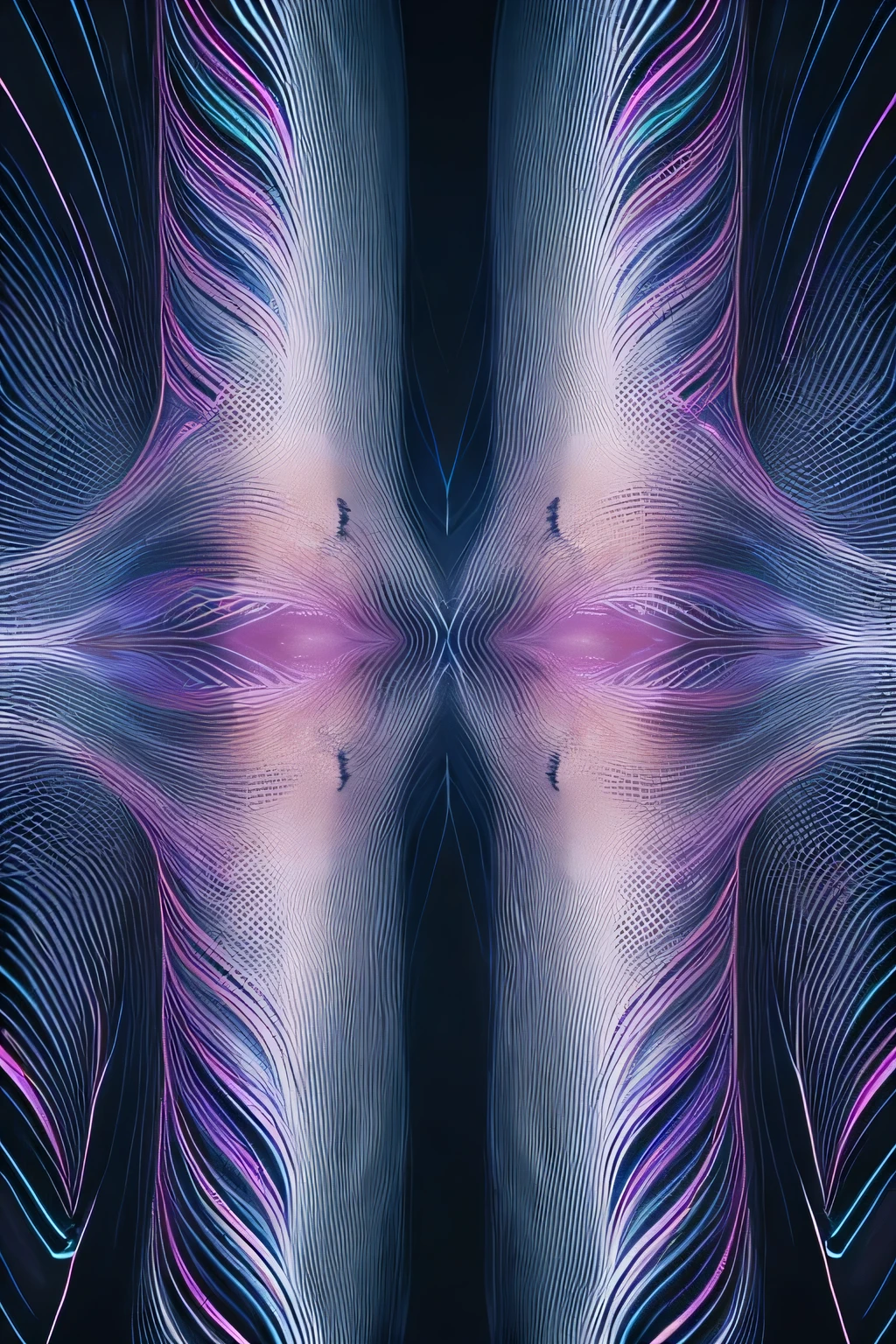 Get inspired by moiré patterns to create glitch art masterpieces that blend digital chaos with mesmerizing visual interference. Imagine layers of intersecting lines and shapes creating hypnotic ripples and undulations that evoke a sense of digital confusion and distortion. Enhance your moiré effect by integrating elements like overlapping grids, rotating circles and oscillating stripes to create the impression of dynamic movement in still images, accentuate perspective with glowing horizontal and vertical lines, or increase visual impact with contrasting colors and gradients to add depth and dimension to your artwork. Make your moiré patterns dance and interweave, blurring the boundaries between order and chaos to create a mesmerizing digital symphony.
