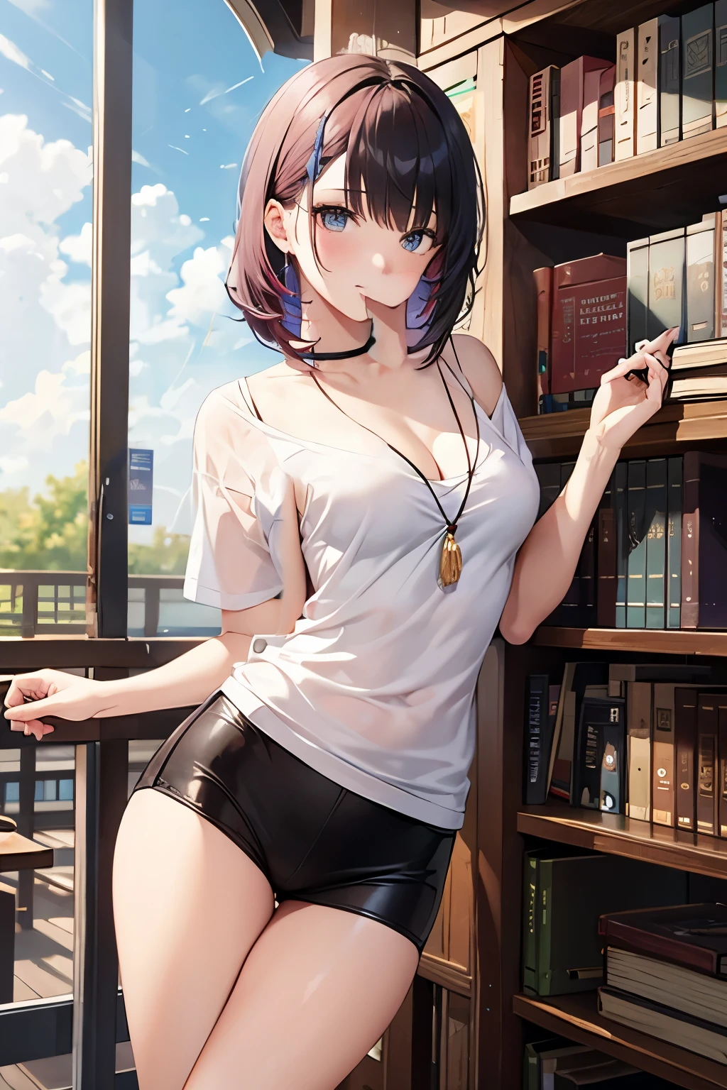 (masterpiece:1.2, highest quality), (Realistic, photoRealistic:1.4), Beautiful illustrations, (Natural Side Lighting, Cinema Lighting),
avert your eyes, (From below), 1 girl, 日Book語, high school girl, 14 years old, Perfect Face, Perfect body, Cute and symmetrical face, Shiny skin, Baby Face, small,
(short hair:1.5, (Low Ponytail):1.6, Long sideburns, Light brown hair), Asymmetrical bangs, Dark blue eyes, Big eyes, Droopy eyes, (Middle chest, Captivating thighs, Big Ass),
Beautiful Hair, Beautiful Face, Beautiful fine details, Beautiful clavicle, Beautiful body, Beautiful breasts, Beautiful thighs, Beautiful feet, Beautiful fingers, Bookを持っている,
((Sleeveless Black Turtleneck Sweater, タイトmini skirt), belt, emerald green hair ribbon),
(Beautiful views), evening, (amusement park), walk, (put your hands in your hair), Bookを持っている, (Sad look), Bookを読んでいる,whole body,mini skirt,Attractive legs,手にBookを持っている,Book