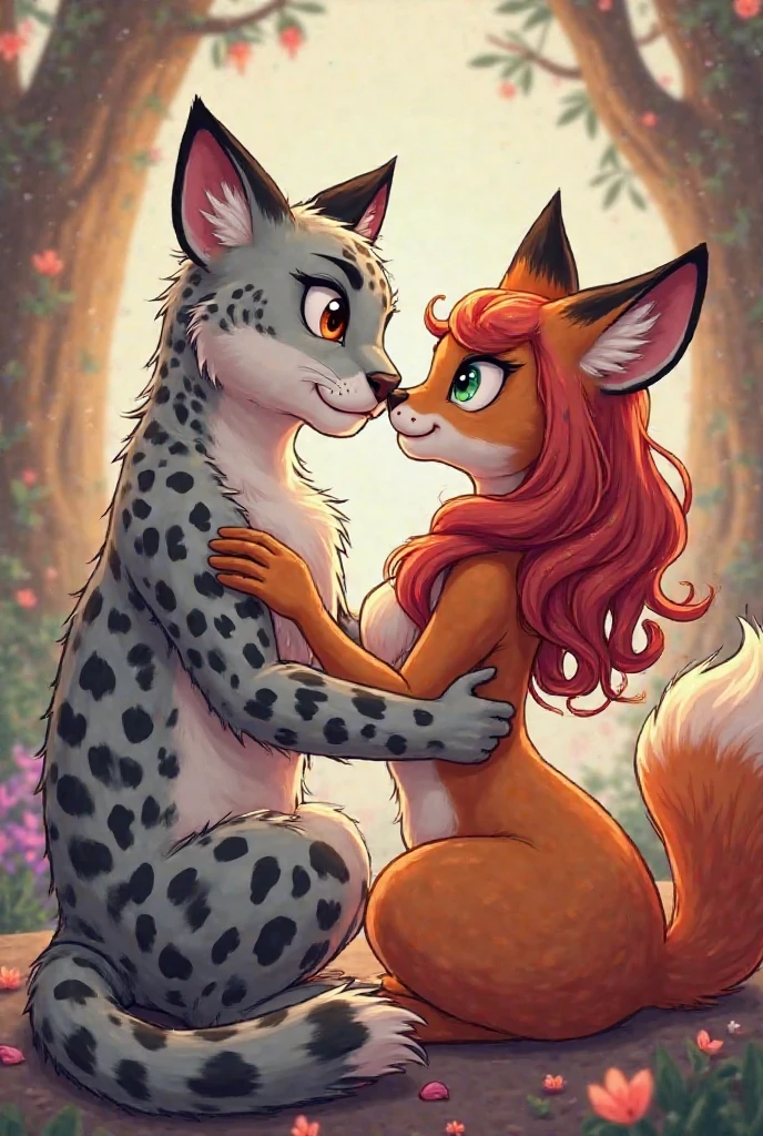 uploaded the e621, beautiful and detailed portrait of a woman (((woman))) anthro lynx, kenket, Ross Tran,ruan jia, uploaded to e621, zaush, foxovh, zenematic lighting, seductive, bl, lynx, big chest, full body, beautiful, messy hair, pink hair, sexy pose, Standing, Eyes Closed, Passionate Kiss, Hugging, Romantic, Lesbian, Beautiful, 2girls, deep kiss, french kiss, nude