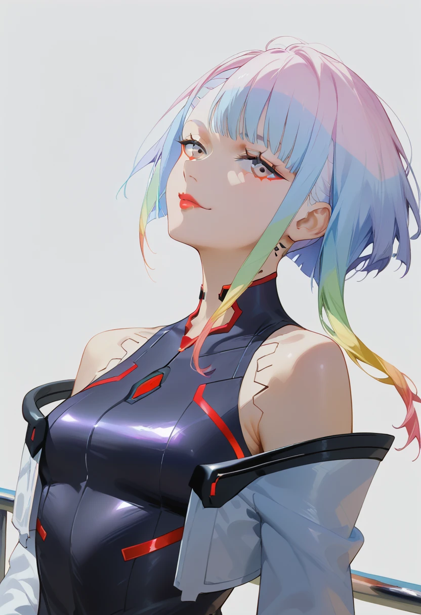 anime girl with blue hair and a black top with a pink trim, made with anime painter studio, anime styled digital art, digital anime art, anime style portrait, portrait anime space cadet girl, anime style 4 k, digital anime illustration, perfect android girl, anime style digital art, portrait anime girl, anime character portrait, portrait of an anime girl, anime style character