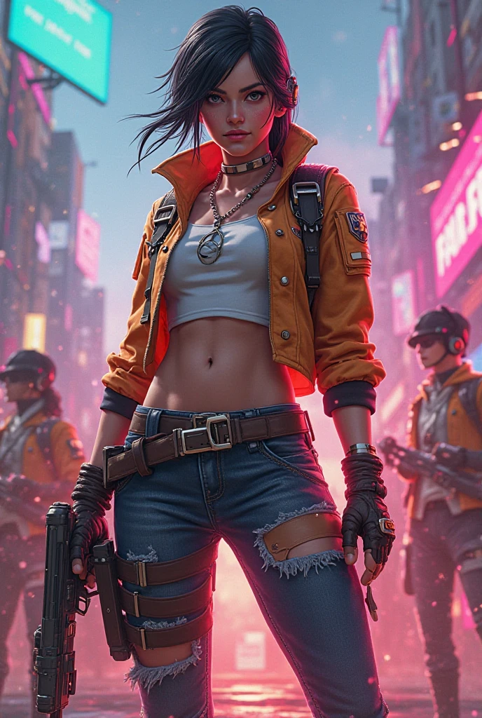dirty, close-up, volumetric lighting, fog, long messy hair, ratty hair, tattoos, intense emotion, boots, robot hands, sci-fi, science fiction, beautiful face, Kylie jenner, science_fictionl, dramatic lighting, spaceship corridor, realism, walking, cyberpunk, goggles, sexy black jeans, illustration, belt, zoomed out, tall thin, small breasts, yellow jacket --auto --s2