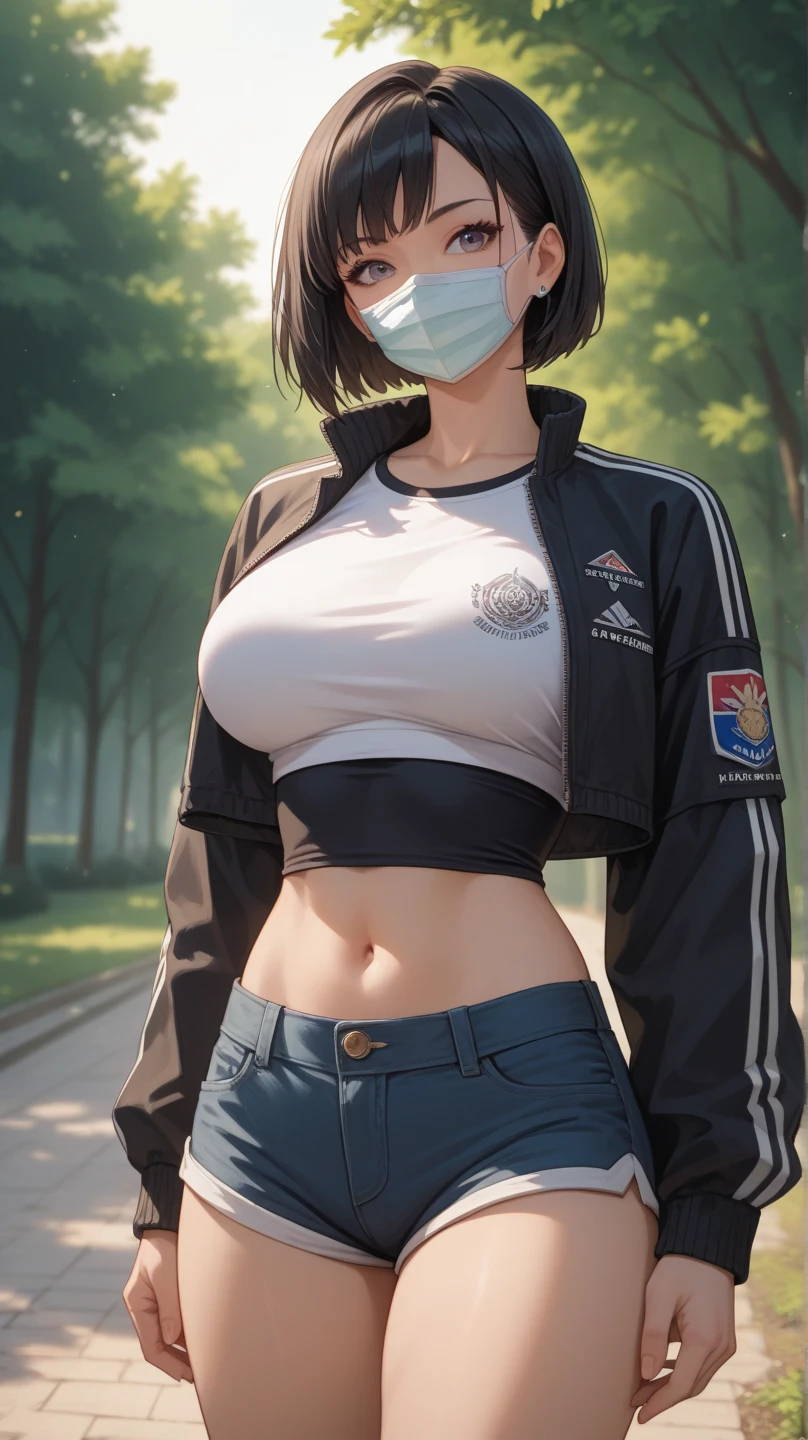 (Best quality,4K,8K,A high resolution,Masterpiece:1.2),Ultra-detailed,(Realistic,Photorealistic,photo-realistic:1.37),hdr,hyper HD,Studio lighting,Ultra-fine painting,Sharp focus,Physically-based rendering,Extreme detail description,professional,,Horror,anime big breast,Sci-fi,Photography,Concept artist,Five fingers,huge tit,Plump crotch,A 20-year-old woman,Dirt and long legs,Fitness model,Long dark blue hair,The whites of the eyes and pupils are clearly colored,Height 165cm,Fair skin,Gloomy expression,Wearing a gray hoodie,Black mini shorts,full bodyesbian,((white backgrounid)),Cospaly Promotion,All roles,Shot with Canon 5D MK4,Cospali photo.
