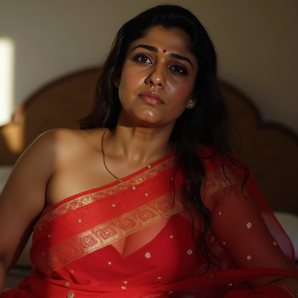 Day scene, full body photo of a plus sized 45 year old indian with a man from top view, (Masterpiece, Best Quality, High Resolution), office Background, (cum Splash on her breasts and nipples, cum Splash on her face, Splash of cum, cum Splash on her blouse, cum Splash on her eys), Sweet 25 year old South indian women sitting on her knees in a crowded party hall with a man, hour glass body red lips, silver colour silky gown, lightly makeup,ultra realistic, realistic, look at viewer (cinematic:1.3), intricate details,