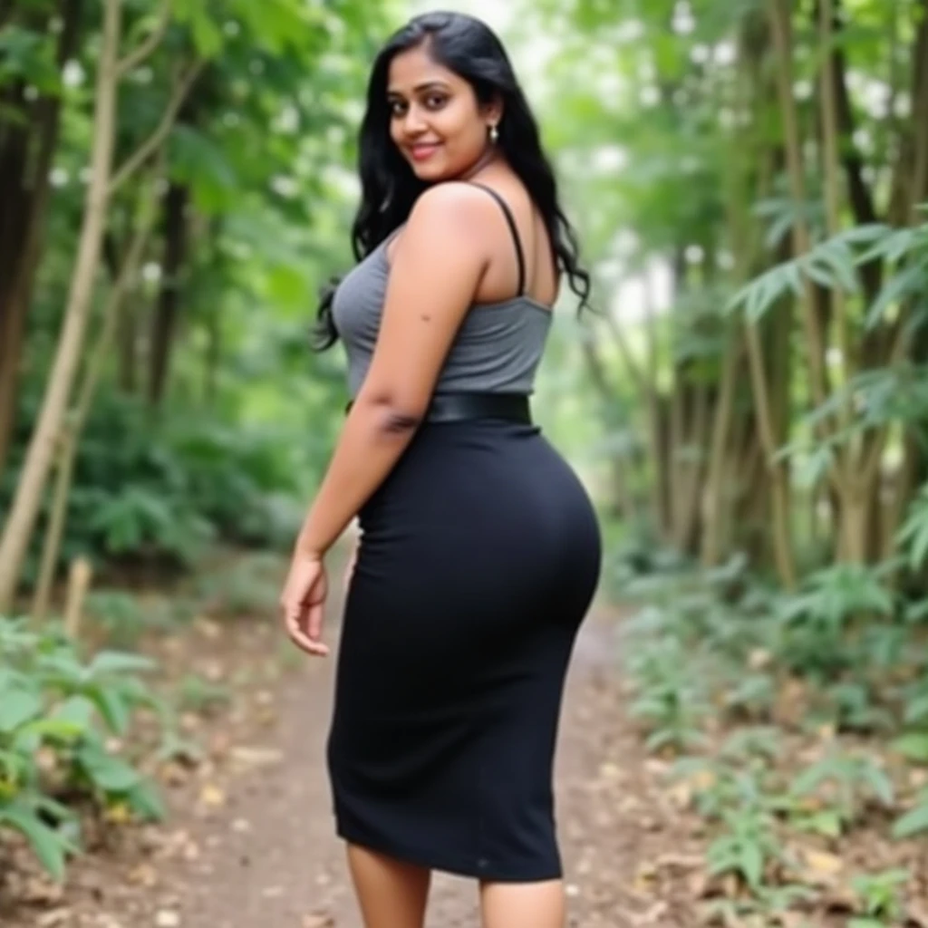 Indian bhabhi with very big wearing a dress and anklets in her feet in park having wet clothes and body