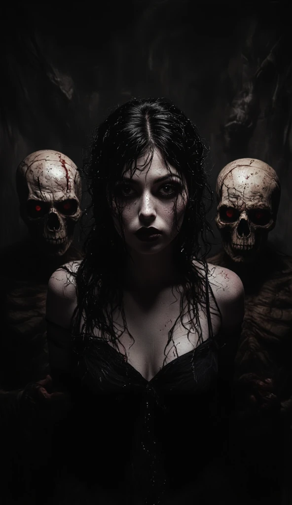 Goth babes dancing on my face and dogs licking on the babes face