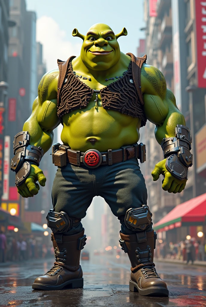 Sherek com roupa de Wolverine