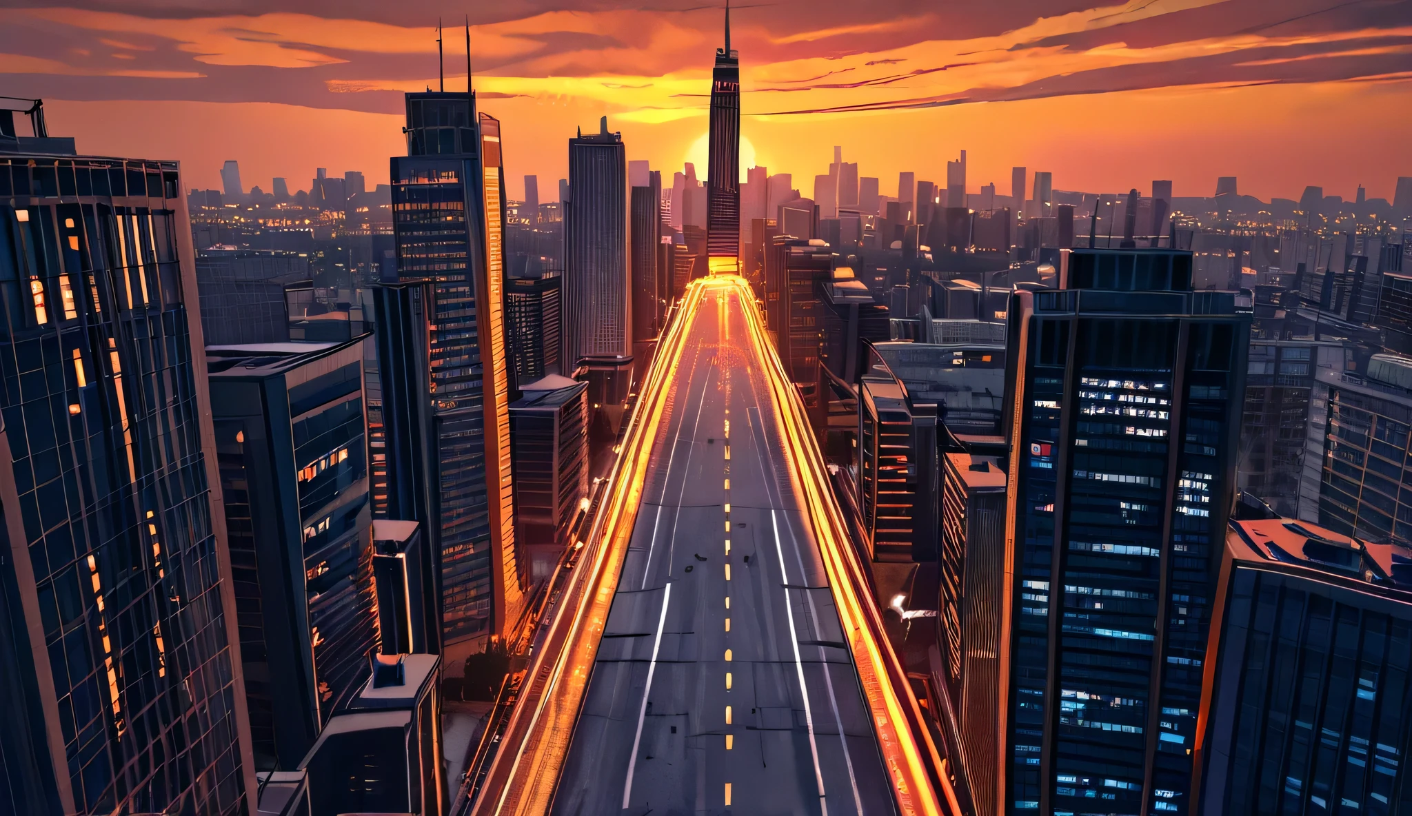 
 City， tall buildings 