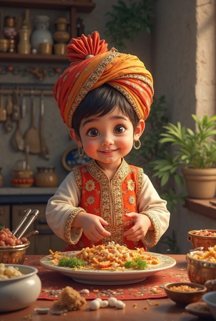 A punjabi boy eating punjabi dishes and sit on the manja