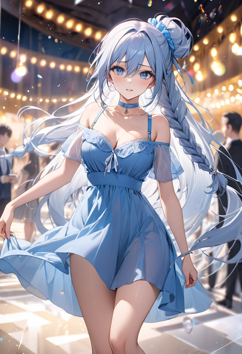 Colorful music stage, Beautiful idols, Idol costumes, Beautiful faces, Beautiful legs, Colorful colors, Detailed background, Beautiful singing voice, Fantastic atmosphere, High quality, 8K Ultra HD, 3D effect, Animation style digital illustration, Soft cartoon style, 3D effect, Luminism, 3D rendering, Octane Rendering, Isometric, Full Color, Delicate Anime Character Expressions, Whimsical Lighting, Captivating Atmosphere, Soft Textures, Imaginative Artwork, Mysterious Glow, Silent Luminescence, Sparkling Stars, Vivid Background, Full Length, (((Rule of Thirds))), High Quality Description: (Bokeh: 2), High Detail, High Resolution, (Bokeh: 2), Backlight, Long Exposure: 2, Emphasis on the armpit and clavicle closeup, long-skirt