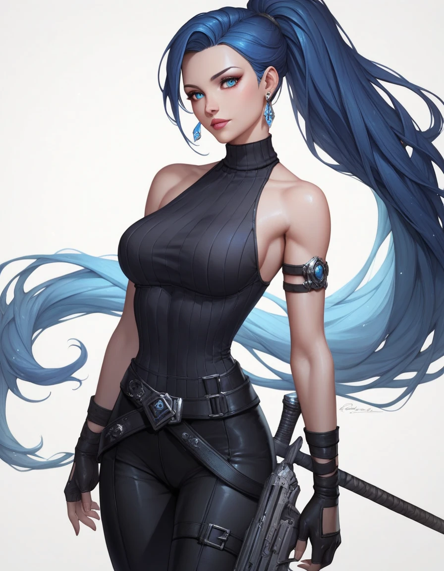 beatutiful face, sensual poses, standing alone, 1girls,Smile with, of the best quality, nmasterpiece,hair ornament, mitts,patte,blue hairs