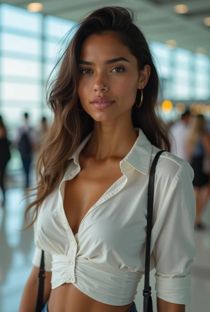 (best quality,4k,8k,highres,masterpiece:1.2),ultra-detailed,(realistic,photorealistic,photo-realistic:1.37),A perfect woman,beautiful detailed eyes,beautiful detailed lips,extremely detailed face and body,long eyelashelawless skin,),(luxurious shiny hair,flowing hair),(elegant posture,graceful posture), wearing blue jeans and white hoodie ,standing in a mall , blurred background of shops,creating a modern and elegant atmosphere,soft shadows adding depth to the scene,(impressive depth of field,faint bokeh effect),reflecting her beauty and elegance,casting a subtle glow on her features,adding a touch of enchantment to the artwork.