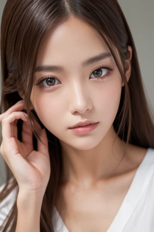 Focus on people。Create and express the best shining composition of the person in a realistic way。((masterpiece))、(((top-quality)))、((ultra-detailliert))、(A hyper-realistic)、(highly detailed CGillustration)、(extremely delicate and beautiful)、Girl a masterpiece、top-quality、Realistic skin feeling、Realistic fabric、We will introduce a realist illustration focusing on the center front of girls with realistic and ultra-detailed eyes.。This is the absolute rule, and the following sentence expresses the image quality。 The greatest painter in human history meets an unparalleled beauty、It is the greatest masterpiece in the history of the Inuiku Ichigo, which depicts the most beautiful figure of a lifetime.。 Create stunning anime artwork that is currently trending on seaStation、Introducing exquisite beauty and seductive aesthetics。Hair is tied up