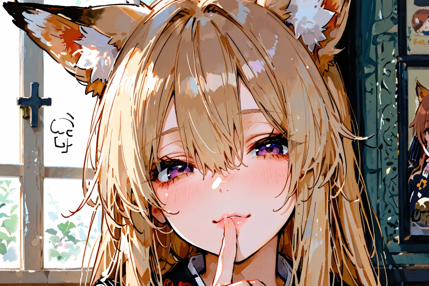 (((tearful))),close your eyes,Cute little ,Tiny ,Small girl,,Childish face, Very fine clean face,Top quality, Big eyes,Straight Hair,Yellow hair,Crimson Eye,(Dark Room), Subtle light, Natural light,Soft lighting,Light from directly behind, (Are standing),Front view,Black background