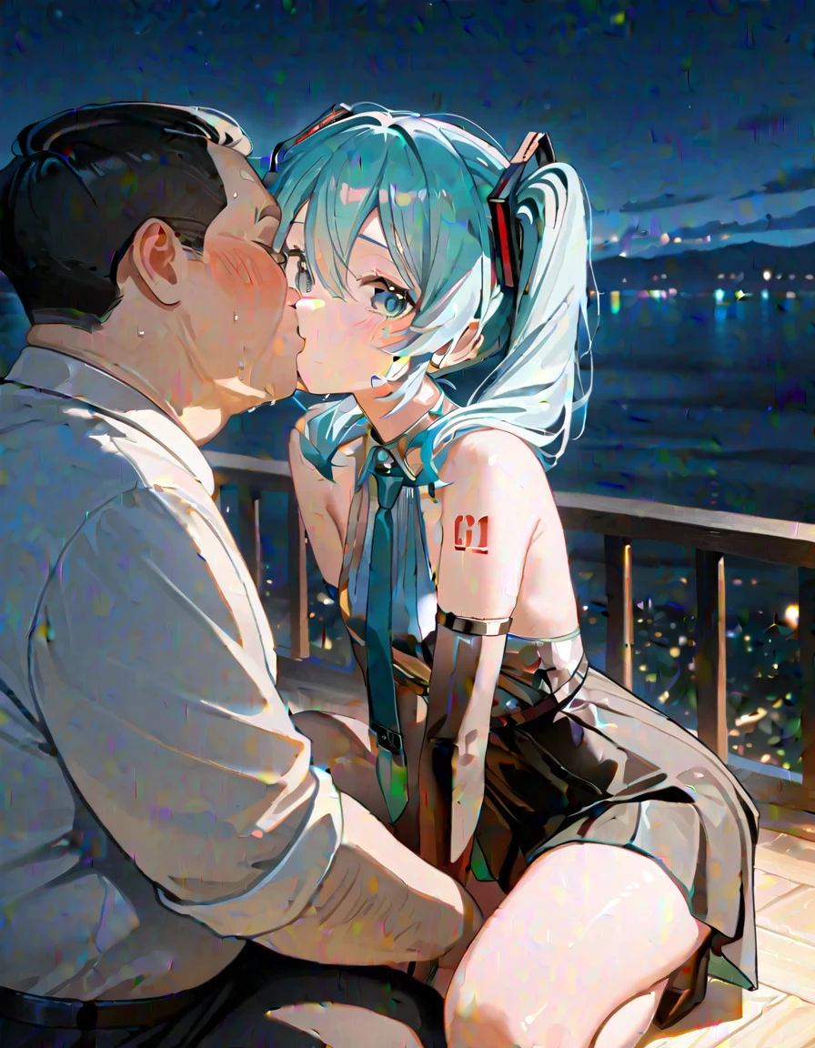 masterpiece, Great, Great, 1 girl, Blue eyes, shirt, pleated skirt, medium breasts, sort, (( wet, holding a condom in your hands, sitting on the ground, money on earth)), cumshot, ahegao face, cum, slave, slut, hatsune miku, (cum on clothes:1.4), blush , penis near face, (blowjob:1.5), sucking penis, 1girl, 1boy, fellatio, sucking big penis, oral sex , nsfw, clothed sex, hardcore, penis too big, cum, full blush