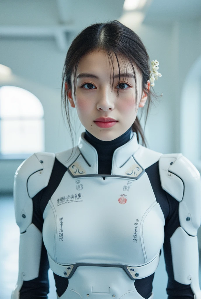8k, Ultra-high resolution, Highest quality, masterpiece, 三分割法によるphotograph,Surreal, photograph, 1 , (:1.3), cute, cute顔, 細部までBeautiful Eyes, 細かくdetailedに,masterpiece,One Girl:1.2,Japanese women,Young Wife,upper body,smile,Black Short hair,Straight hair,(Space Suit:1.3),(Beautiful attention to detail),Subtle details, detailedな顔, smile,魅力的なsmile,Gray background,(ポートレートphotograph:1.4),(Photorealistic images:1.4),Fantasy art,(Beautiful Face:1.4),Beautiful and attractive eyes、Beautiful Eyes、(Tight waist:1.4)、(Beautiful with perfect body proportions:1.4),Pink Lips,(((Ideal body type))),A-cup small breasts :2,Perfect Anatomy、鮮明なdetailed、detailed,Fashion magazine cover,Thin lips,完璧でBeautiful Face ,完璧でcute顔, Skin with attention to detail, Perfect limbs、Narrow waist,Surreal,Light and shadow,spotlight
