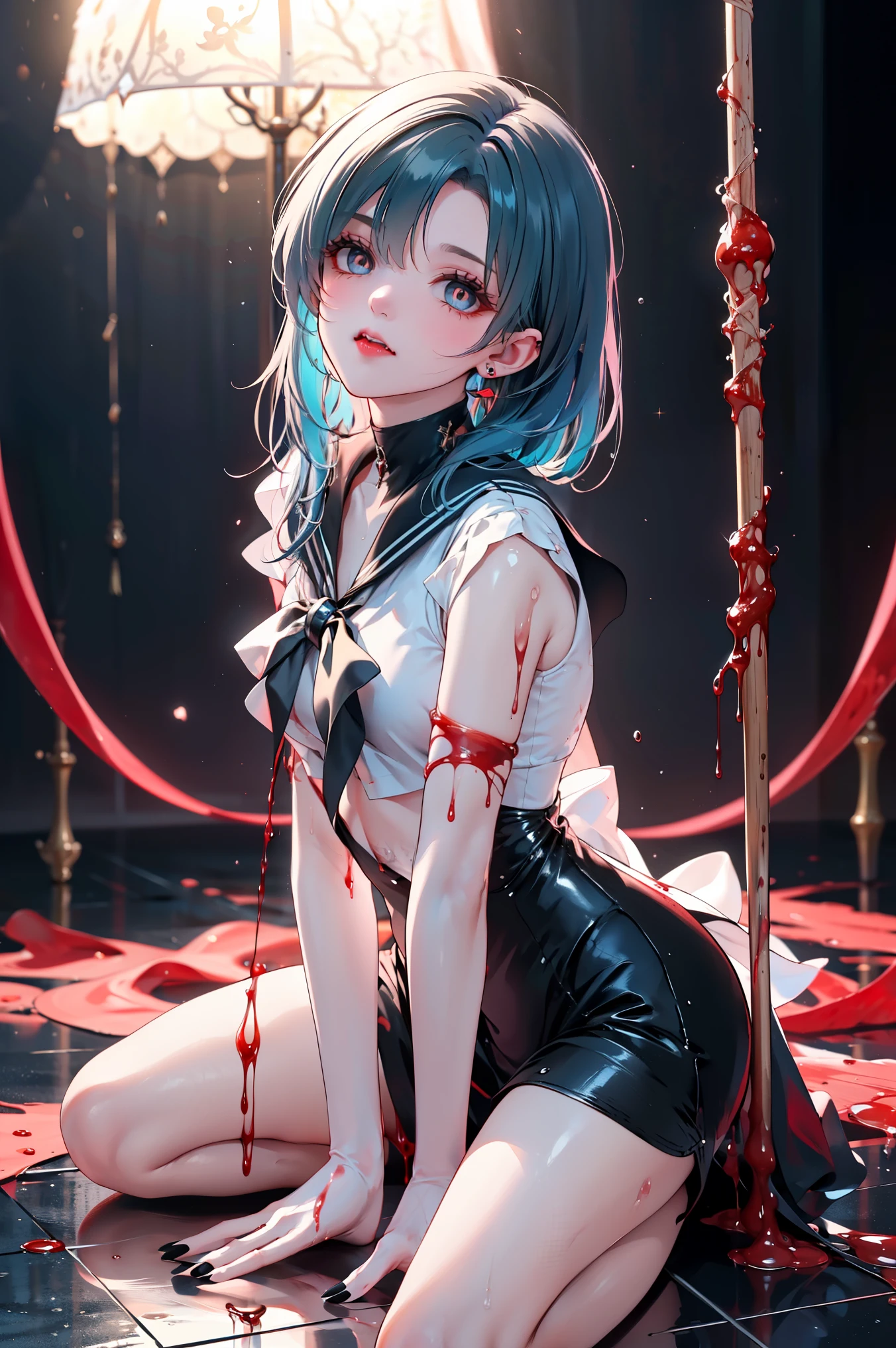 highest quality, High Resolution, Dark Fantasy Art 。((full body shot))
my fangs grow even sharper、desperately enduring。
fresh blood spreading in front of me。sweetly、Mysteriously、reason sounds the final alarm。
「my trembling body is wrapped in ecstasy!」
(My teeth hurt、 lips)。
(Anymore If I can't go back,、I make a noise at that moment and it shatters:1.5)。
( and warm 、Flickering:1.3)。
(The red eyes hidden in {x } Her sharp, black nails tremble and scratch the floor)。
my vertical pupils flicker。
once tasted、already二度と戻れないと。
「... but...」
my throat is burning and thirsty。
, my consciousness is blurry、The body moves on its own。
Chained hands、enchanting The scent tickles my nose。
「...!」
moment、my fangs stick。
stretches to her arms dripping with blood while shivering、Bliss that springs from the depths of the soul。
「-- ah...」
(It's Not Just a Drink、縦長の瞳孔がFlickering:1.6)。
(I'm drunk with the taste of blood、my vertical jet black pupils shake:1.4)。
(if I want to get this blood... I'm)。(I see dark evil marks on my face:1.4)、(The skin becomes pure white so that it is even more transparent:1.4)、(White, attractive, soft thighs and legs:1.4)、
「her long black nails grab my opponent's arm strongly {x} More... I want to drink... {x} I'm dying red and staring at the sea of blood {x} my black sailor suit is evil magical Wrapped {x} hot, thick liquid spreads in the mouth The moment I got stuck {x}... something this... delicious... I didn't know...」
my throat is burning and thirsty。
the girl bound to a cold floor。
これはalready、it's not just a drink。and the hand connected to the chain is。
Her heart of justice was、my blue hair is stained with fresh blood。
(the cells of my whole body rejoice、Flickering:1.5)。
(my fangs grow even sharper:1.4)。
(intense pleasure pops up in her brain、shaking lips)。
「no good... drink... no...」
getting used to the dark、my eyes are even more crimson and。
「opens in search of more blood、they do anything...」
already、I don't feel like going back。
Completely、Sincerely、the enemy's。