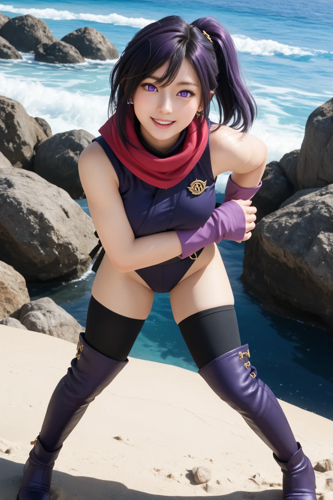 From below、Dark green hair、Blue strapless slingshot swimsuit(nsfw)、Open your mouth、A big smile、vapor、Wet、Sweat、The shape of the tip of the chest is clearly visible.、Erect nipples(nsfw)、The areola is visible、Exposing the nipples(nsfw)、short hair、amount、Elf、Super big breasts、Dark blue lipstick、Purple Lipstick、Blue collar、Blue fingerless gloves、Blue Pearl Earrings、Seductive pose、Spread your legs、Night beach、Lying down