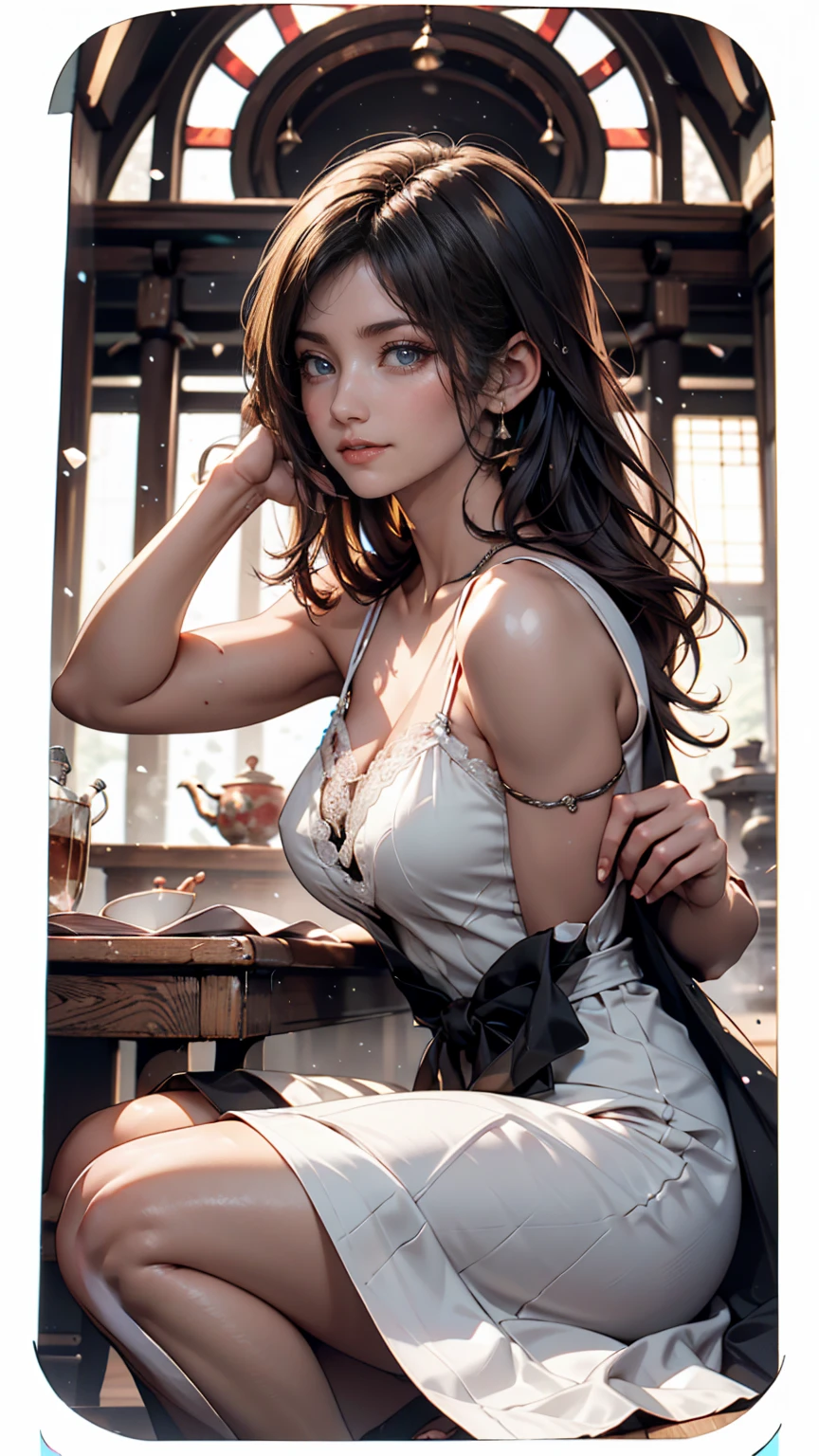 Ancient Chinese Beauties, Attractive temperament, Flowing long skirt, Clear Face, Beautiful Eyes, Around the sweet osmanthus, A well-proportioned masterpiece with perfect body structure, Very detailed, A magnificent composition, Color tattoo art, New Traditional Tattoo Art, SD Tattoo Design, Color tattoo art, Mysterious, warm and friendly atmosphere, Hyperrealistic painting, Super HD, high quality, 最high quality, 32K --v 6、Sexy proportions、Narrow waist、Sexy