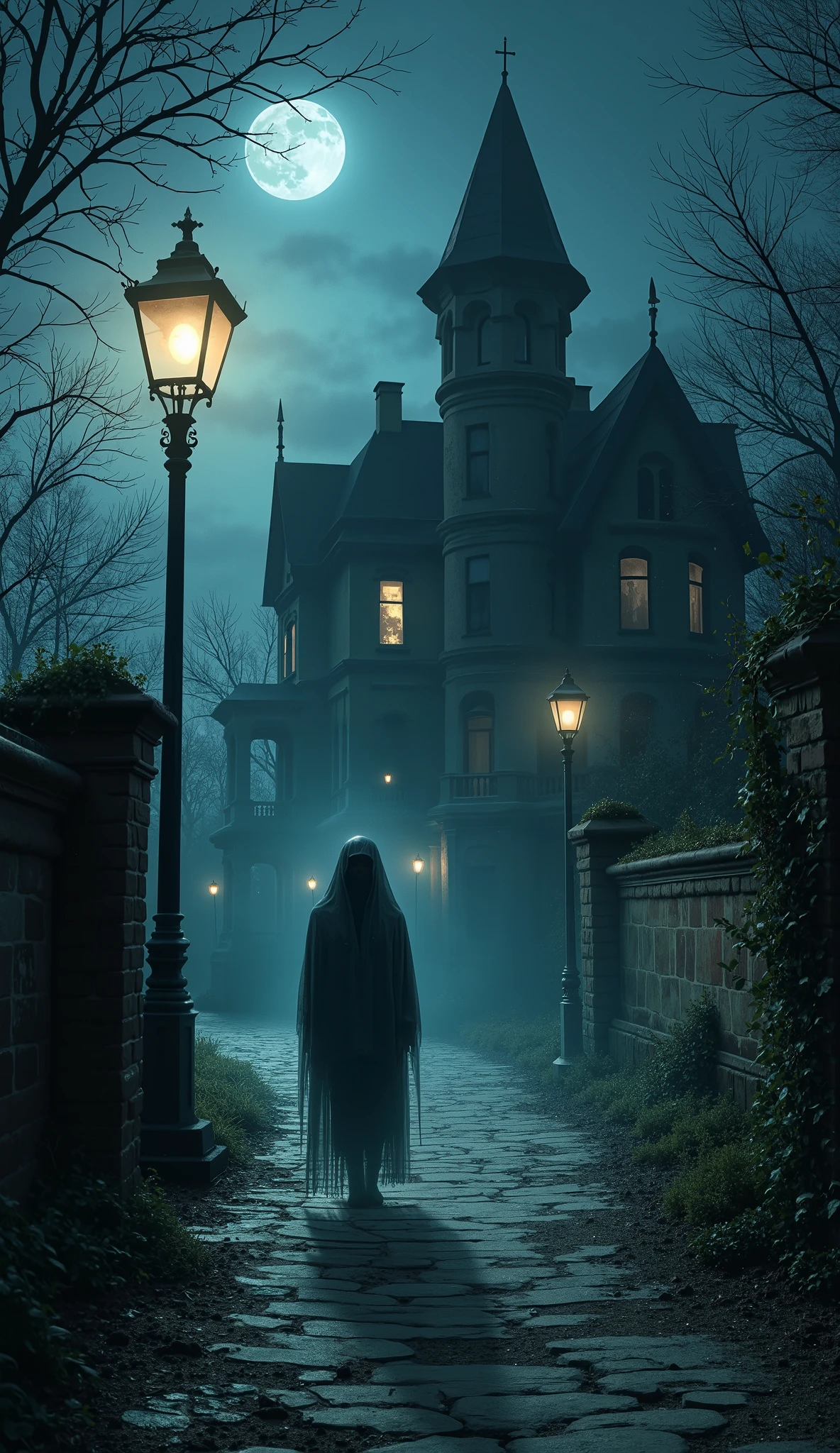 Haunted Mansion、I can't see people 、Invisible Man、街灯の下に人only shadowsが路面に映る、Nobody、only shadows