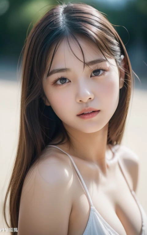 masterpiece、1 beautiful girl、 (reality: 1.4), Japanese、Asian Beauty、so beautiful、Beautiful Skin、thin、(Upper Body)、(超reality的な)、(High resolution)、(8K)、(Very detailed)、(Fine and beautiful eyes)、(Very detailedな)、Big eyes、Brown eyes、Long eyelashes、Detailed face、Gloss Lip,Bright lighting、Professional Lighting、Looking at the camera、Serious expression、Look straight ahead、Long Hair、Brown Hair、Seascape、Nogizaka idol、actress、20-year-old、Big Breasts、Big Breasts、Wet Skin、Micro Bikini、Cleavage cutout、Baby Face、Moist and realistic skin texture、Moist lips、Natural Shadows、(Please raise your hand),Browsing Caution,