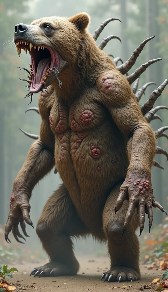 realistic image of a naked half werewolf sunbathing being attacked by a group of worms and some of the worms tore through his stomach, one of the worms went into his genitals