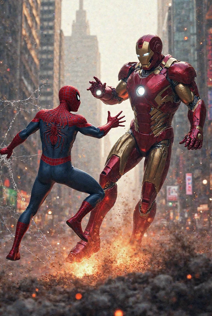 Make a poster of Spiderman killing criminals and title it SpiderBlood