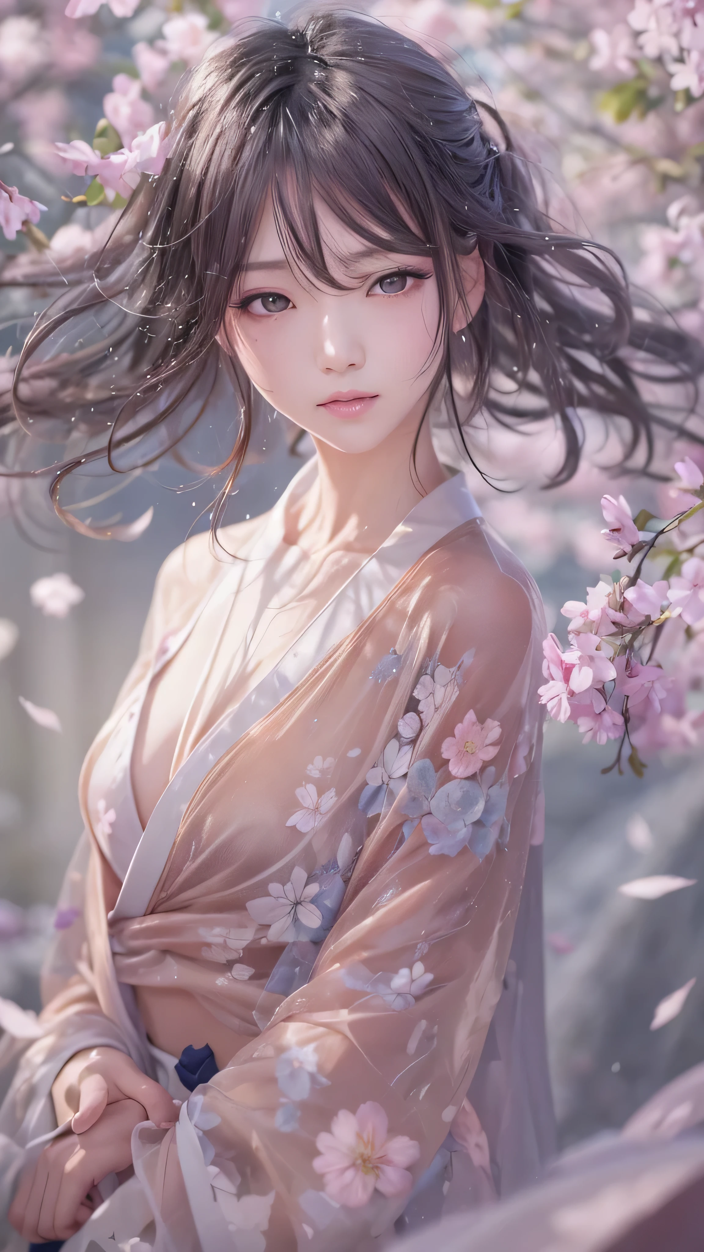 8K picture quality、top-quality、masutepiece、An ultra-high picture quality、ultra-detailliert、Ultra-realistic hair quality、Vibrant colors、动态照明、Beautuful Women、独奏、Beautiful long hair、Shiny hair、detailed hairs、Black hair、poneyTail、Blue eyes、A smile、drooing eyes、long eyelashes、Thick eyebrows、Moles in the corners of the eyes、shinny skin,,,,,,,,,、No underwear、big areolae（1.3）、pointed Nipple、Mole next to the areola、large pectoral muscles、large udder、Sweat all over the body、big butts、Off-shoulder yukata、Floral pattern、white colors、shuicolor、Yukata with the upper body removed、A smile、soft pink lips、Moisturized skin、Ultra-realistic flesh feeling、Red cheeks、Fireworks display in the background、Fireworks in the night sky、You can also see the stars、Fireworks in your eyes、The light of fireworks illuminates her、Knees and legs open、Sit on the ground、Hands behind your back、Exposed genitals、Exposed 、Countless sweats all over the body、