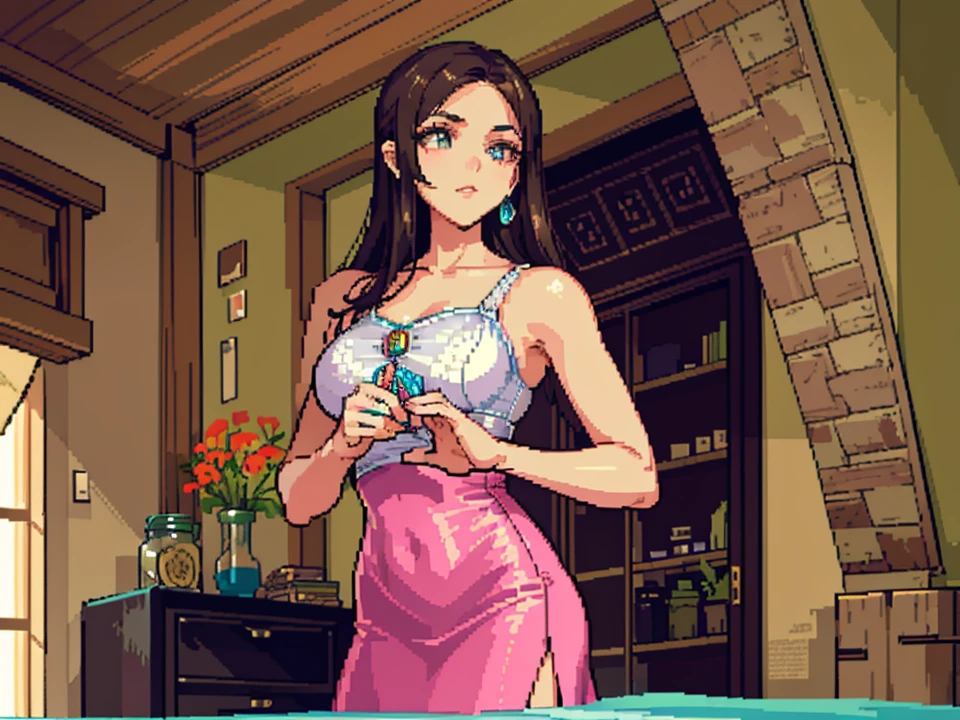 score_9_presence, score_8_up, Belle, wrapped in towel, medium breasts, holding phone