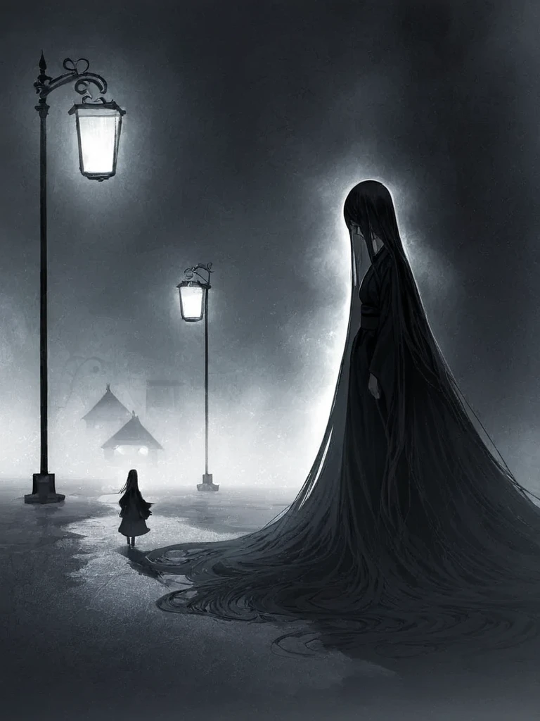 arafed woman in a veil and a ghost in a foggy forest, The crybaby, Creepy Spiritual Creepy Image, horror image, Gothic ghost maiden, tormented and sad expression, beautiful with spooky vibes, ghostly ghost, ghost, ghost of a young girl, mysterious wastelands behind her, ghostly, ghostly figure, ghostly spirits, Aspects, mysterious person
